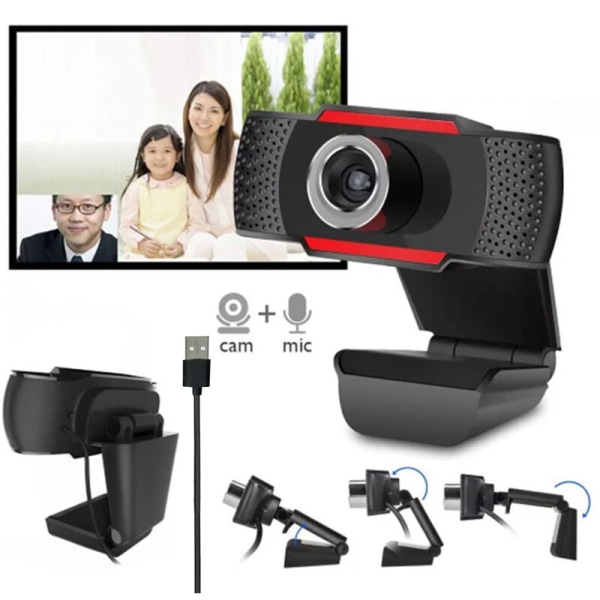 1080P Full High Definition Webcam Videokort Web Cam Noise Reduction Mikrofon USB2.0 Mini Computer Kamera til PC Laptop, model: 1080P