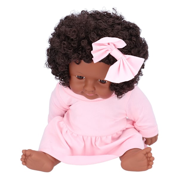 12in svart baby flickdocka afro hår realistisk afrikansk flickdocka julklapp till barnQ12-082C
