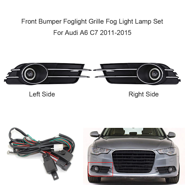 Auton etuosan puskurin sumuvalon säleikkö sumuvalon lamppusetti Audi A6 C7 2011-2015