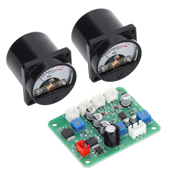 2 ST VU Meter Panel Varmt Bakljus Inspelning Ljudnivåförstärkare Driver Board med kabel