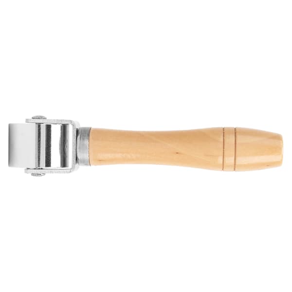 Leather Press Edge Roller DIY Leather Craft Wooden Handle Edge Rolling Tool SilverS 26mm / 1.02in