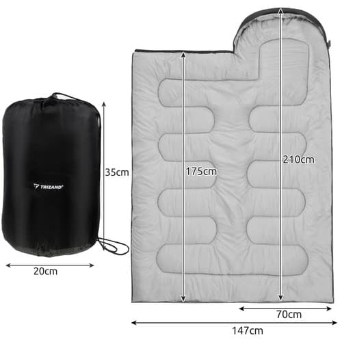 Sovepose med opbevaringspose Black black