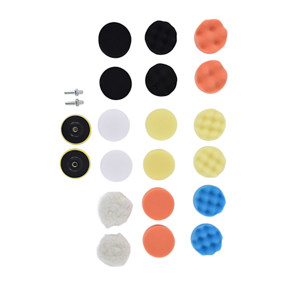 22st Buffing Pads ABS Sponge Car Polishing Pad Kit för vaxning Slipning Tätningsglasyr 3in