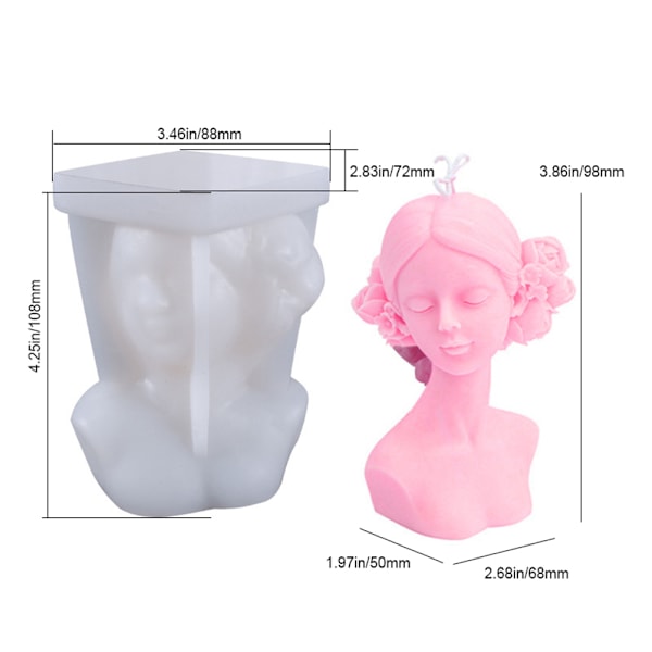 DIY Silikon Lysform 3D Silikonstøbeform Lysformning Damekropsform Silikonform