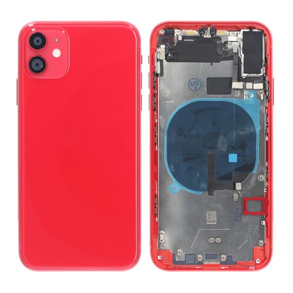 Kompatibel med iPhone 11 Bagside med Komplet Ram Premium - Rød Röd red