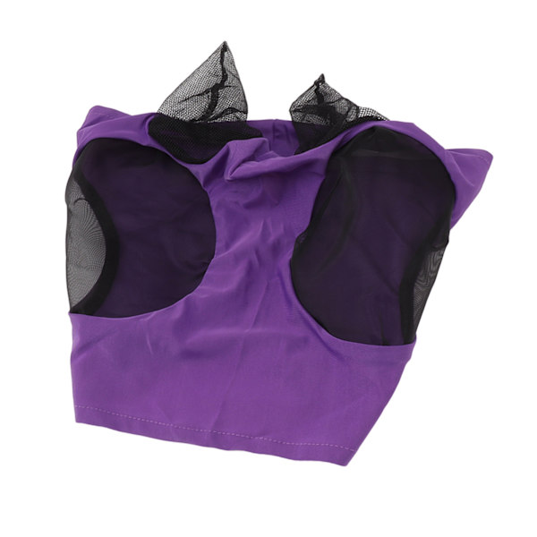 Horse Mesh flugmask Andas elastisk hästansiktsmask med öronskydd Ridutrustning för ridsport Lila