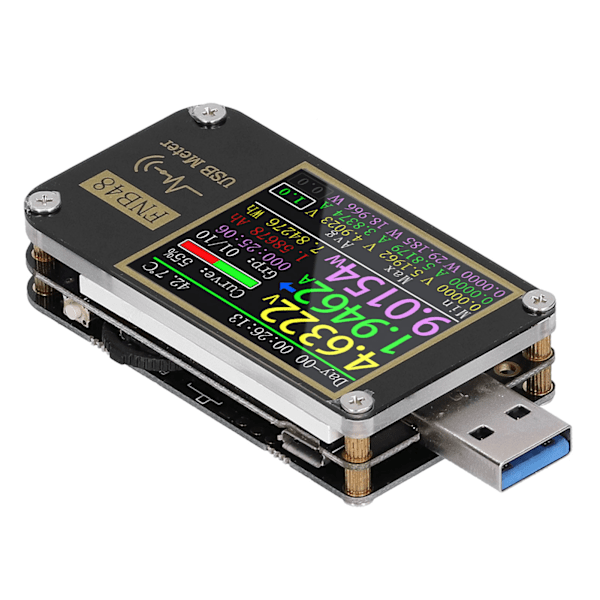 USB Voltmeter Amperemeter Färgskärm Digital USB Tester PD Trigger Voltmetrar för industriUtan Bluetooth
