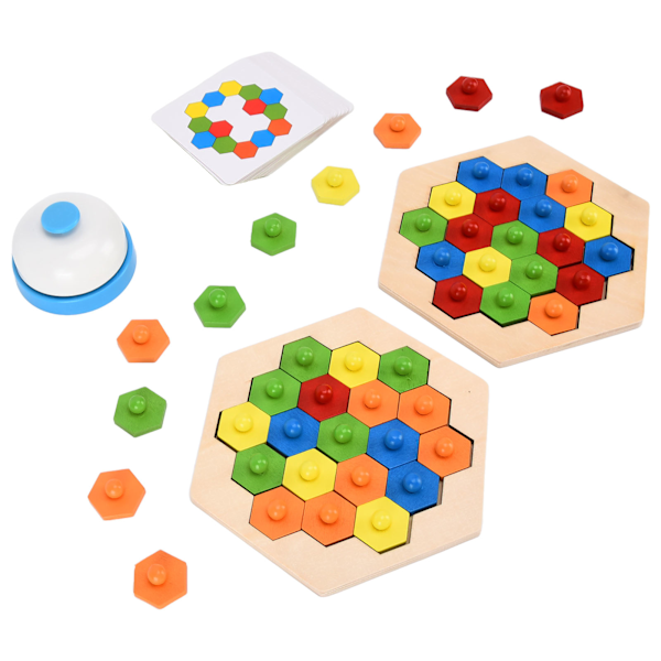 Barns Vuxna Hexagonal Pussel Förälder Barn Interaktion Färgglad Brain Teaser Leksak för barn