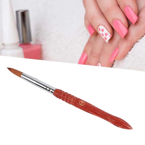 Professionellt flexibelt hår Nail Art Brush Rosewood Handtag Crystal Penna Nail Drawing Brush