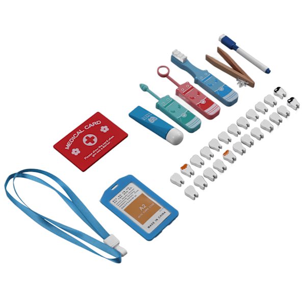 Tandlægekit til børn Simulering Småbørn Læge Legetøjsæt Montessori Legetøj til tidlig uddannelse Tandlægekit til over 3 år gammel