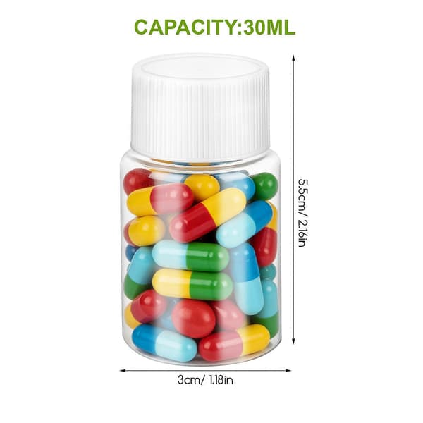 20 st tomma flaskor återfyllningsbara plastflaskor små flaskor bärbara flaskor med lock för resor (30 ml)