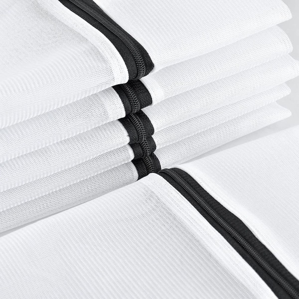 Mesh , valkoiset vetoketjulliset pyykkipussit - 6 kpl set