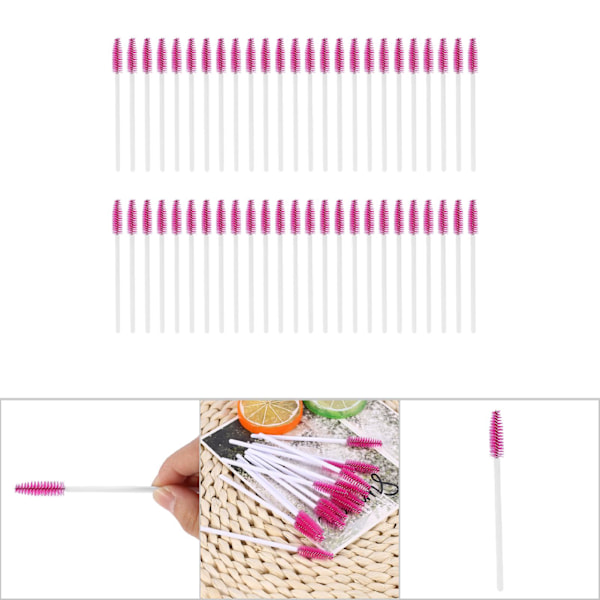 50 stk/sæt Engangsvipperbørste Mascara Applikator Makeup Kosmetisk Værktøj Hvid Rose Rød