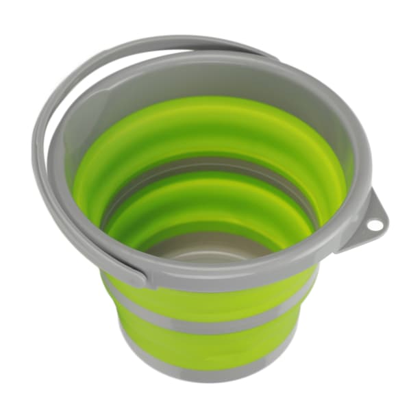 Foldable Bucket Portable Handle Easy Hanging Green Silicone Plastic Material Car Foldable Bucket for CampingGreen Small