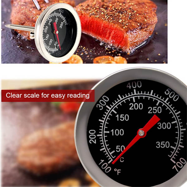 Rustfrit Stål Grill Kødstegetermometer Urtavle Temperatur Trykmåler Madlavning Madsond Køkkenredskab