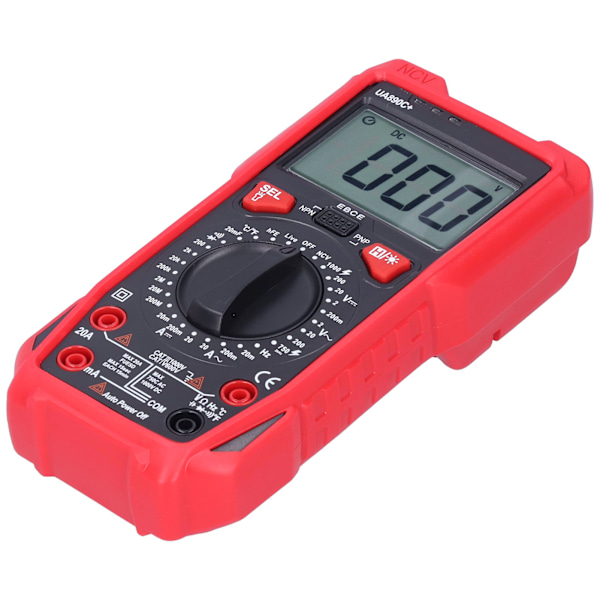 UA890C+ Multimeter med LCD-baggrundsbelysning Skærm Spænding Strøm Modstand Kapacitansmåler