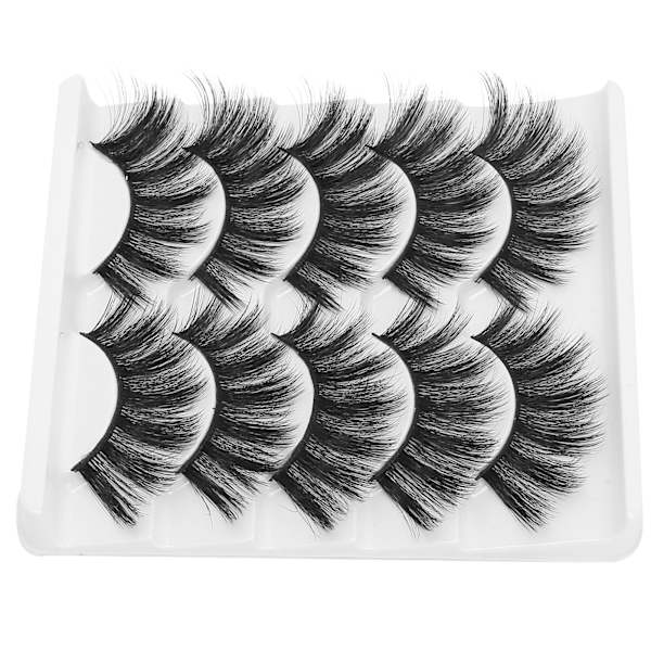 5 par tredimensionella lösögonfransar daglig makeup tjocka lockiga lösögonfransar (001 )