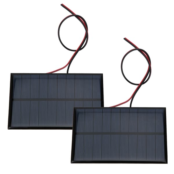 2 stk Mini Solcellepanel Modul Systemlader Batteri DC 5V 250mA med Kabellengde 30cm/11.8in