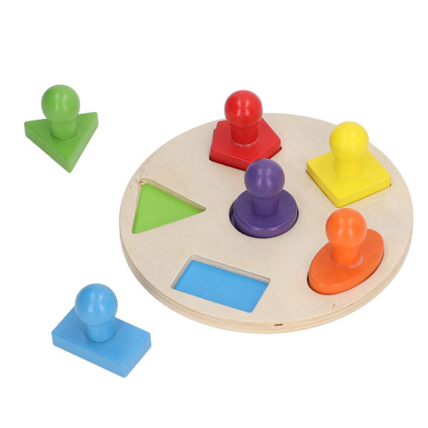 Wood Shape Pussel Pedagogisk Färgrik tidig inlärning Färdighetsutveckling Rund bräda Multi Shape Geometrisk Shape Board
