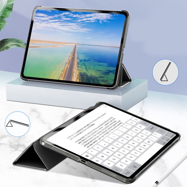 Tabletdeksel for IOS Tablet 10 til 10.9 tommer Sterk Magnet Intelligent Dvale Frostet PU Lær Tabletveske
