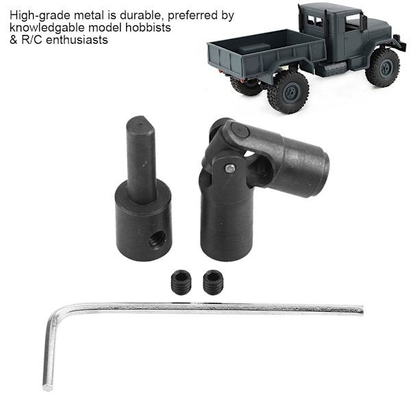 Metall bakre drivaxel CVD transmissionsaxel för WPL 1/16 fjärrkontroll militär lastbil