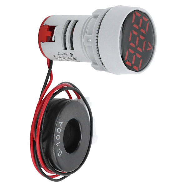 Digital strömmätare Kristallpanel Amperemeter Rund signalindikator AC 220V AD16‑22DSARed