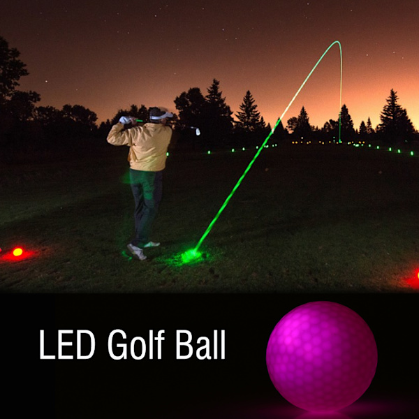 Rosa LED Golfball for nattrening