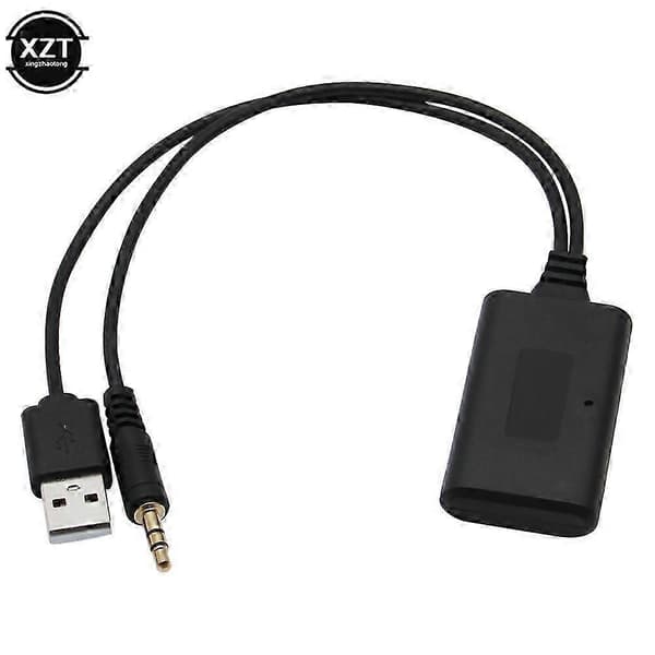 Bluetooth 5.0 bilstereo-adapter for E90 E91 E92 E93 - USB- og 3,5 mm AUX-inngangsmottakerkabel Musta