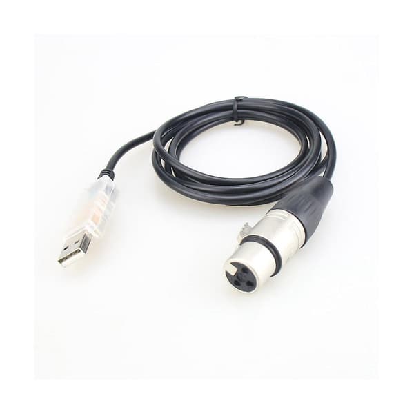 USB til DMX-grensesnittadapter LED DMX512 Datamaskin PC Scenelyskontroll Dimmer, Adapterkabel[LD] As Shown