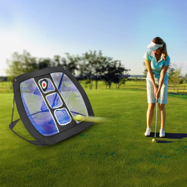 Portable Professional Sports Golf Training Practice Net Balls Target Training Aids for Beginners (Black Blue)