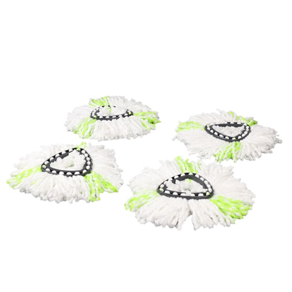 4 kpl Spin Mop -vaihtopää Kolmionmuotoinen Uudelleenkäytettävä Mikrokuituinen Pyörivä Moppipää Lattian Puhdistukseen Vihreä 4 kpl
