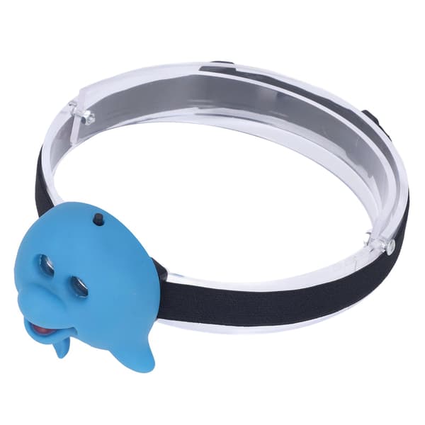 Kids Headlamp Blue Dolphin Shape Eco-Friendly Plastic 2 Light Modes Portable Battery Powered Headlight for Outdoor Use
