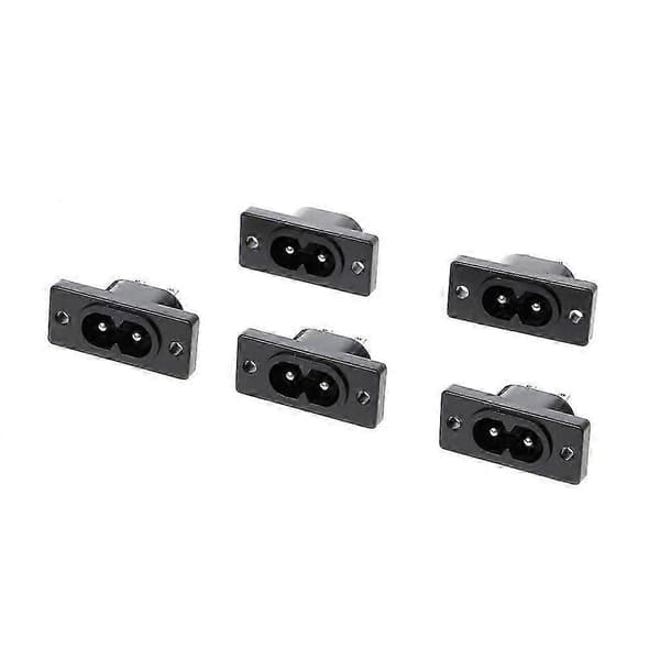 5 stk. IEC320 C8 2-terminal strømstik indgangsstik AC 250V 2.5A