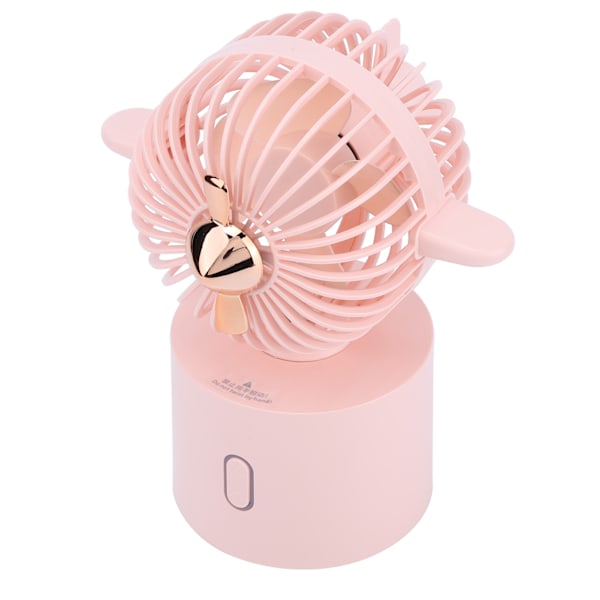 Oskilloiva tuuletin USB Ladattava Kannettava Pöytätuuletin Asuntolaan ja Toimistoon, Pinkki