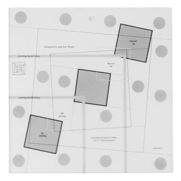 Log Cabin Quilt linjal Transparent akryl Quilt linjal Log Cabin Trim Tool