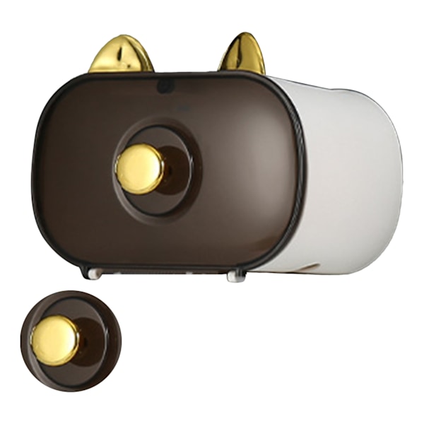 Väggmonterad mjukpapperslåda Vattentät Toalettpappershållare Fortune Cat Tissue Box Dispenser för kök Badrum Office Vit