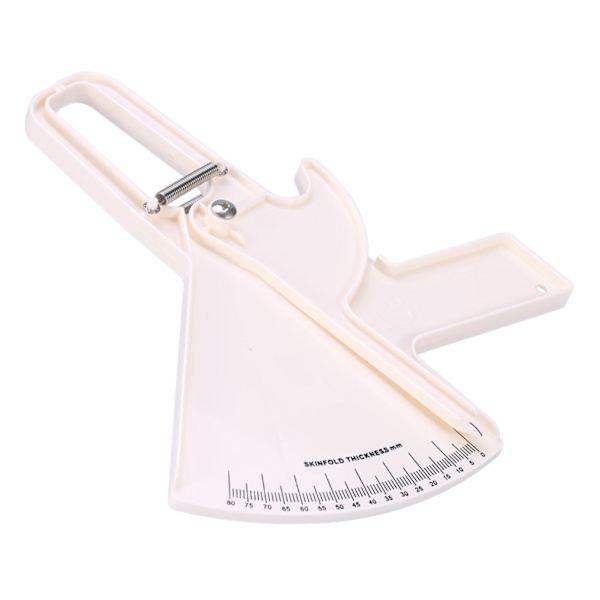 Kvinder Mænd Kropsfedt Måling Hudfold Tykkelse Kaliper Fitness Shaper Tester Hvid