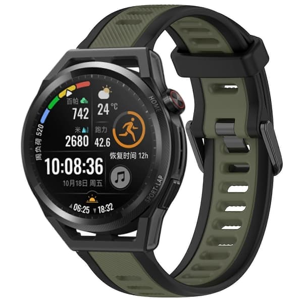 Silikone urrem kompatibel med Huawei Watch GT Runner Green Black
