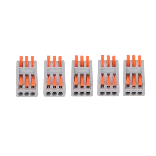 30 stk. Levertrådforbindelser 3-kerne Kompakt Splejsede Trådforbindelser til Tråddameter 0,08~4mm²