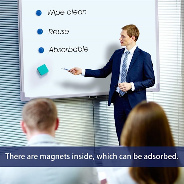 30 stk/sæt Magnetiske whiteboard viskelæder White Board Cleaner Dry Erase Marker Skolekontorsmateriale