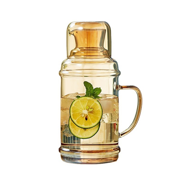 Vintage vandkande ved sengen matchende drikkeglas Elegant kande med tumbler til husholdning 2000 ml grøn