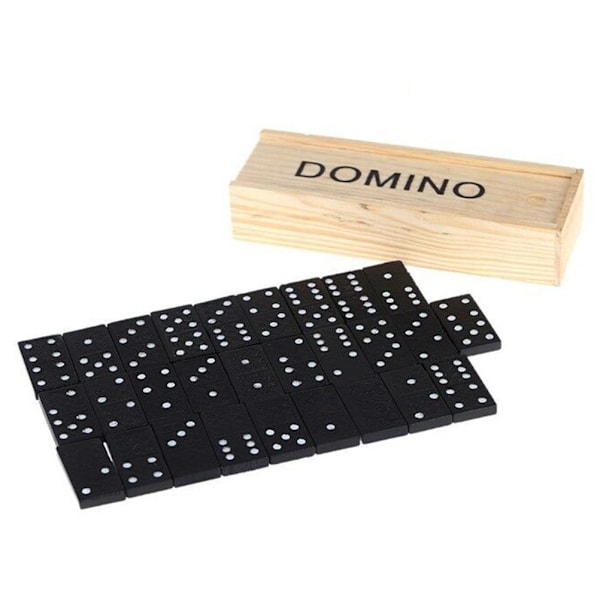 28st/set Trä Domino Block Brädspel Bärbart Resebord Spel Domino Leksaker För Barn Utbildningsleksaker för barn