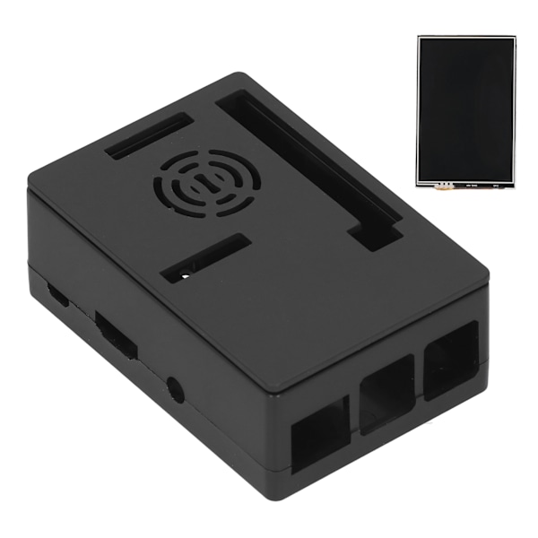 Beskyttelsesboks til Raspberry Pi Shell LCD-skærm Elektronisk komponent 480 × 320 (Sort etui 3,5 tommer skærm)