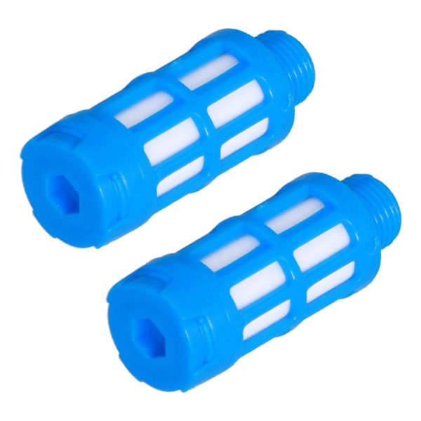Pneumatisk støjdæmper i plast Luftledning Flow Control Udstødningsstøjdæmper Kompressor Fitting Blue50Pcs PSU-01