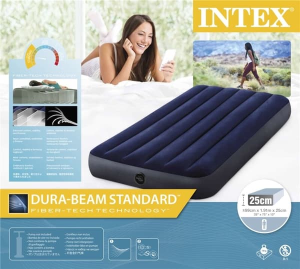 INTEX Dura-Beam Luftmadras Blå Polyester