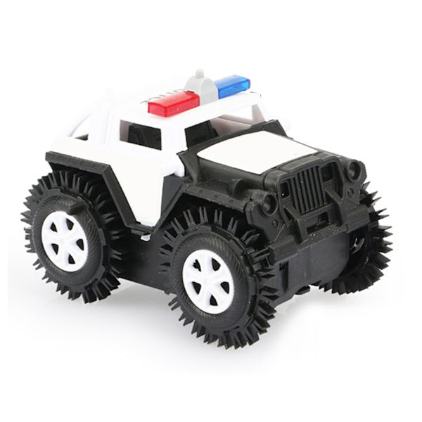 Sähköinen kääntyvä auto lapsille Automaattinen kääntö Temppu Simulointi Poliisi tyyli Kääntyvä ajoneuvo lelu pojille Tytöt Harmaa Valkoinen
