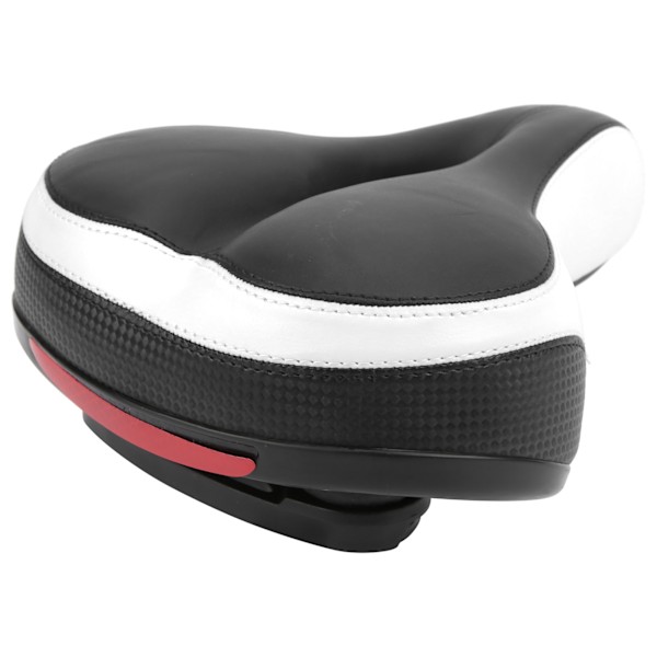 Cykel Sadel Microfiber Læder HollowCarved Støddæmper Mountainbike Sadel Sæde (Sort Hvid)