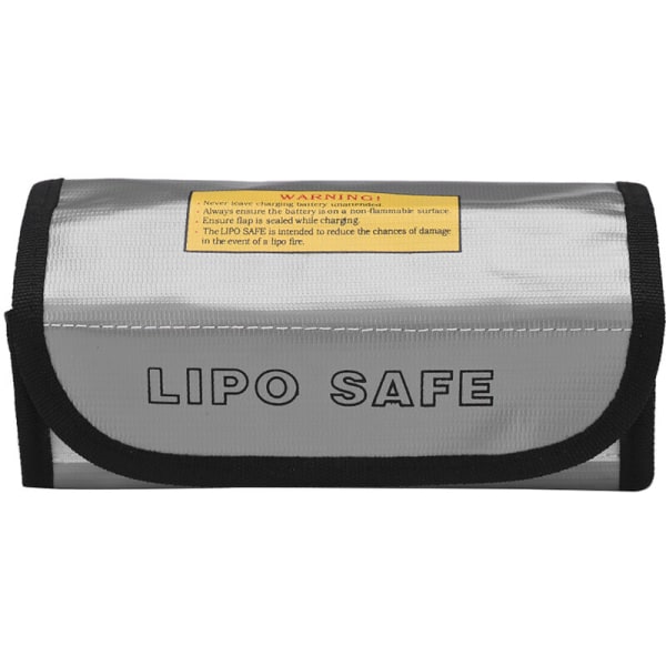 Eksplosjonssikker veske for litiumbatteri Brannsikker og vanntett batteriladebeskyttelsesveske sølv 18,5 * 8 * 6,5 cm