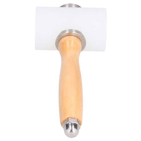 Lær Carving Hammer Nylon DIY Håndlaget Leathercraft Hammer Trehåndtak Stempling Verktøy (Primær Farge Håndtak Dobbelt Hode)