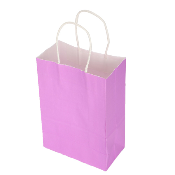 10 stk Kraftpapirpose Bærbar Emballasje Gavepose Tilbehør for Shopping Bursdagsfester 15 x 8 x 21cm Lilla